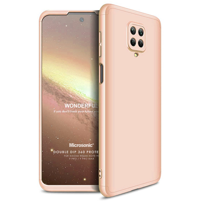 Microsonic Xiaomi Redmi Note 9S Kılıf Double Dip 360 Protective AYS Gold