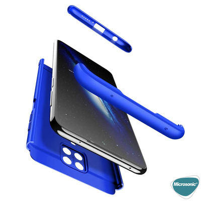 Microsonic Xiaomi Redmi Note 9S Kılıf Double Dip 360 Protective AYS Mavi