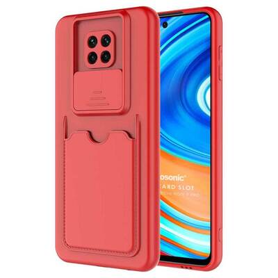 Microsonic Xiaomi Redmi Note 9S Kılıf Inside Card Slot Kırmızı