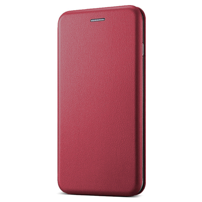 Microsonic Xiaomi Redmi Note 9S Kılıf Slim Leather Design Flip Cover Bordo