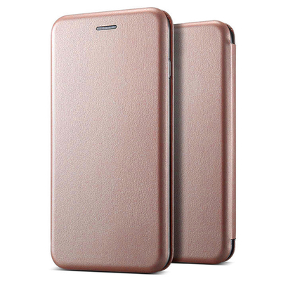 Microsonic Xiaomi Redmi Note 9S Kılıf Slim Leather Design Flip Cover Rose Gold