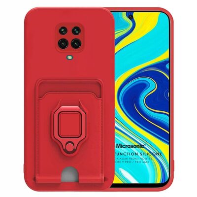 Microsonic Xiaomi Redmi Note 9S Kılıf Multifunction Silicone Kırmızı