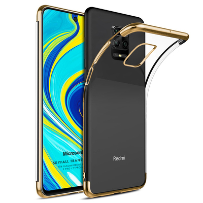 Microsonic Xiaomi Redmi Note 9S Kılıf Skyfall Transparent Clear Gold