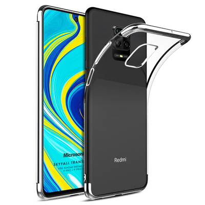 Microsonic Xiaomi Redmi Note 9S Kılıf Skyfall Transparent Clear Gümüş