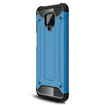 Microsonic Xiaomi Redmi Note 9S Kılıf Rugged Armor Mavi