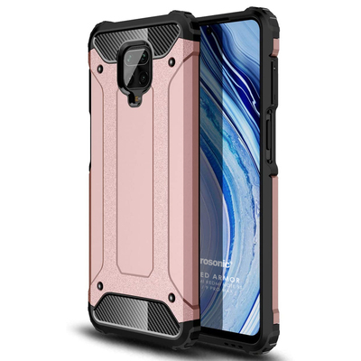 Microsonic Xiaomi Redmi Note 9S Kılıf Rugged Armor Rose Gold