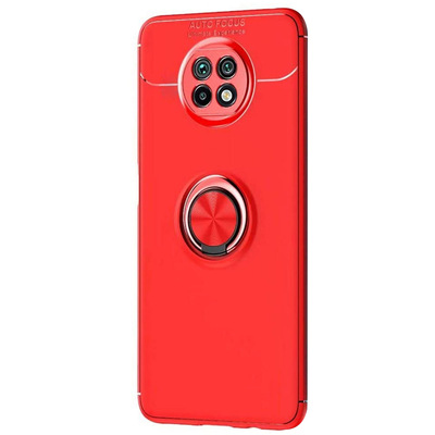 Microsonic Xiaomi Redmi Note 9T Kılıf Kickstand Ring Holder Kırmızı