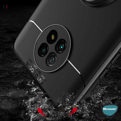 Microsonic Xiaomi Redmi Note 9T Kılıf Kickstand Ring Holder Siyah