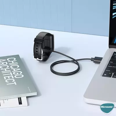 Microsonic Xiaomi Redmi Smart Band 2 Manyetik USB Şarj Kablosu Siyah