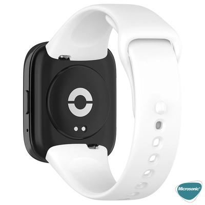 Microsonic Xiaomi Redmi Watch 3 Active Kordon, Silicone Sport Band Beyaz