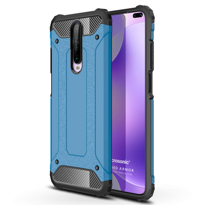 Microsonic Xiaomi Redmi K30 Kılıf Rugged Armor Mavi