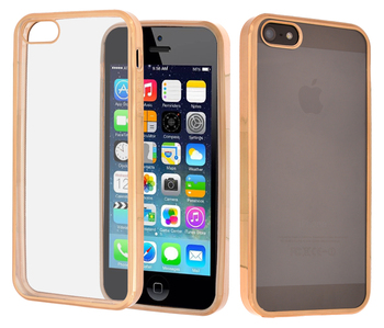 CaseUp Apple iPhone 5 Lazer Kesim Silikon Kılıf Gold