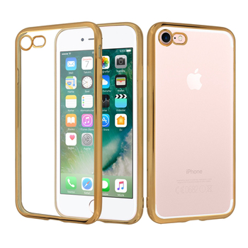 CaseUp Apple iPhone 7 Lazer Kesim Silikon Kılıf Gold