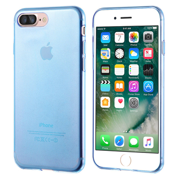 Caseup Apple iPhone 8 Plus Kılıf Transparent Soft Mavi