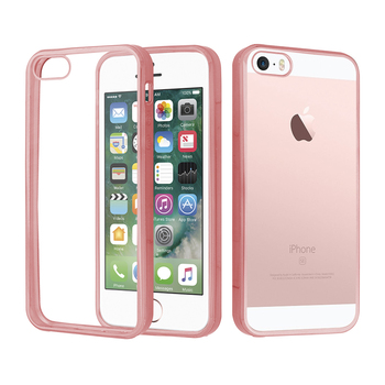 CaseUp Apple iPhone SE Lazer Kesim Silikon Kılıf Rose Gold