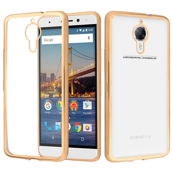 CaseUp General Mobile GM5 Plus Lazer Kesim Silikon Kılıf Gold