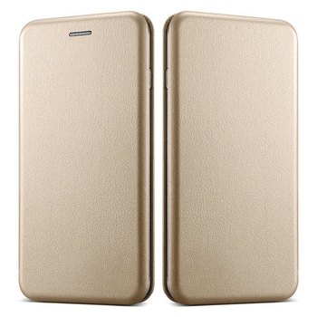 CaseUp Oppo A12 Kılıf Manyetik Stantlı Flip Cover Gold
