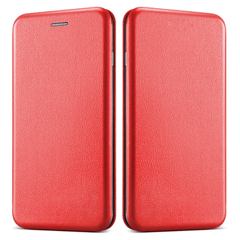 CaseUp Oppo AX7 Kılıf Manyetik Stantlı Flip Cover Kırmızı