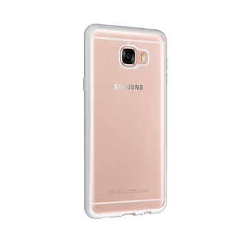 CaseUp Samsung Galaxy C5 Lazer Kesim Silikon Kılıf Gümüş