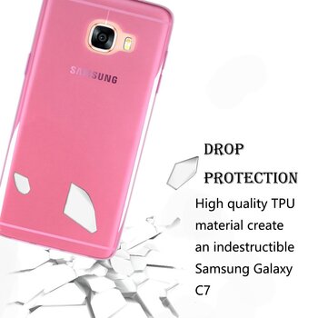 CaseUp Samsung Galaxy C5 Kılıf Transparent Soft Pembe