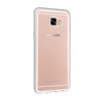 CaseUp Samsung Galaxy C7 Lazer Kesim Silikon Kılıf Gümüş