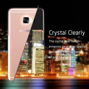 CaseUp Samsung Galaxy C7 Kılıf Transparent Soft Mavi