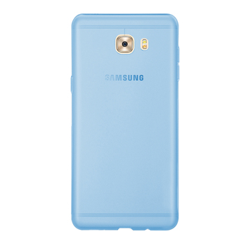 Caseup Samsung Galaxy C9 Pro Kılıf Transparent Soft Mavi