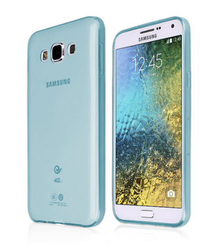 CaseUp Samsung Galaxy E7 Kılıf Transparent Soft Mavi CaseUp Samsung Galaxy E7 Kılıf Transparent Soft Mavi