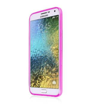 CaseUp Samsung Galaxy E7 Kılıf Transparent Soft Pembe