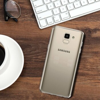 Caseup Samsung Galaxy J6 Kılıf Transparent Soft Pembe