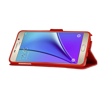 CaseUp Samsung Galaxy Note 5 Cüzdanlı Suni Deri Kılıf Kırmızı