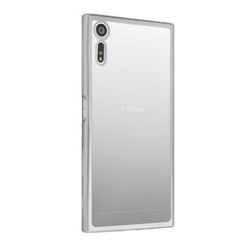 CaseUp Sony Xperia XZ Lazer Kesim Silikon Kılıf Gümüş