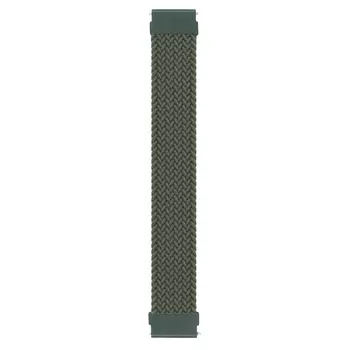 Microsonic Amazfit Active Kordon, (Large Size, 165mm) Braided Solo Loop Band Koyu Yeşil