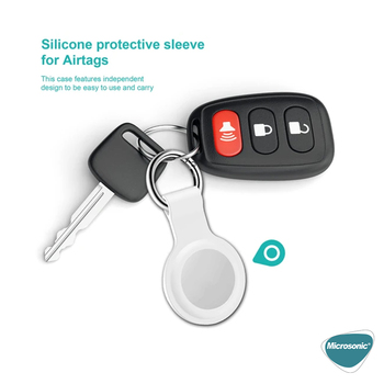 Microsonic Apple AirTag Liquid Silicone Protective Kılıf Gri