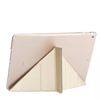 Microsonic Apple iPad 9.7 2017 (A1822-A1823) Folding Origami Design Kılıf Gold
