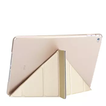 Microsonic Apple iPad Air 2 (A1566-A1567) Folding Origami Design Kılıf Gold