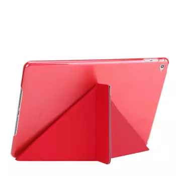Microsonic Apple iPad Air 2 (A1566-A1567) Folding Origami Design Kılıf Kırmızı