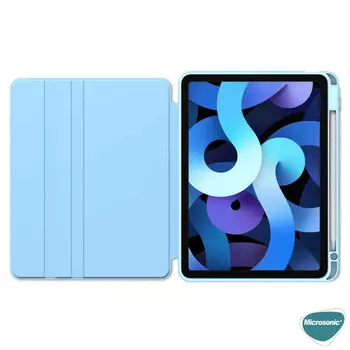 Microsonic Apple iPad Air 5.Nesil 2022 Kılıf (A2588-A2589-A2591) Regal Folio Mavi