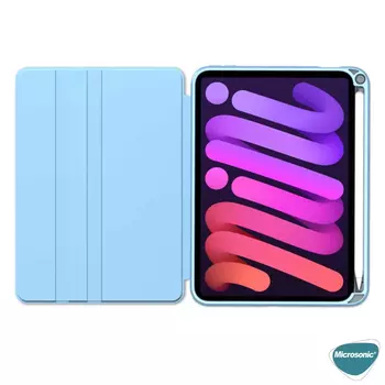 Microsonic Apple iPad Mini 6 2021 Kılıf (A2567-A2568-A2569) Regal Folio Mavi