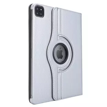 Microsonic Apple iPad Pro 12.9'' 2020 4.Nesil Kılıf, (A2229-A2069-A2232) 360 Rotating Stand Deri Gümüş