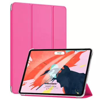 Microsonic Apple iPad Pro 12.9'' 2020 4.Nesil Kılıf, (A2229-A2069-A2232) Slim Translucent Back Smart Cover Pembe