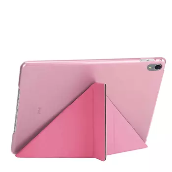 Microsonic Apple iPad Pro 12.9'' 2018 (A1876-A2014-A1895-A1983) Folding Origami Design Kılıf Pembe
