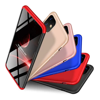 Microsonic Apple iPhone 11 Kılıf Double Dip 360 Protective AYS Siyah - Kırmızı