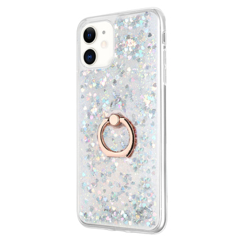 Microsonic Apple iPhone 11 Kılıf Glitter Liquid Holder Gümüş