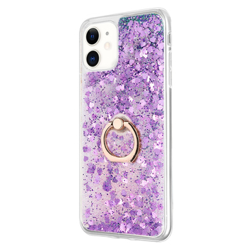 Microsonic Apple iPhone 11 Kılıf Glitter Liquid Holder Mor