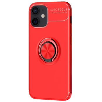 Microsonic Apple iPhone 11 Kılıf Kickstand Ring Holder Kırmızı