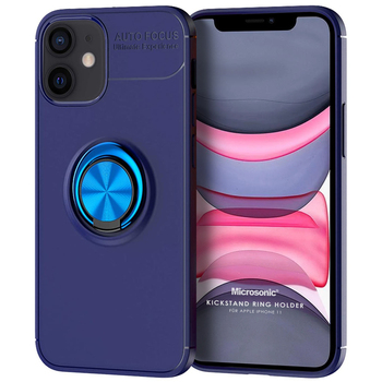 Microsonic Apple iPhone 11 Kılıf Kickstand Ring Holder Lacivert Microsonic Apple iPhone 11 Kılıf Kickstand Ring Holder Lacivert