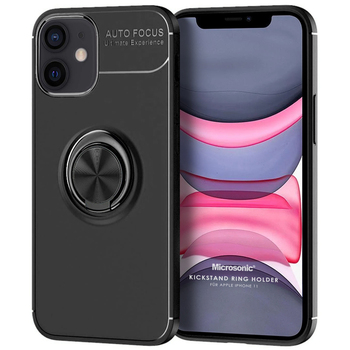 Microsonic Apple iPhone 11 Kılıf Kickstand Ring Holder Siyah Microsonic Apple iPhone 11 Kılıf Kickstand Ring Holder Siyah