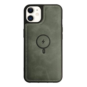 Microsonic Apple iPhone 11 Kılıf MagSafe Genuine Leather Yeşil