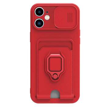 Microsonic Apple iPhone 11 Kılıf Multifunction Silicone Kırmızı